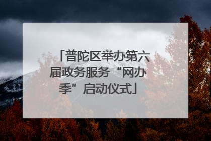 普陀区举办第六届政务服务“网办季”启动仪式