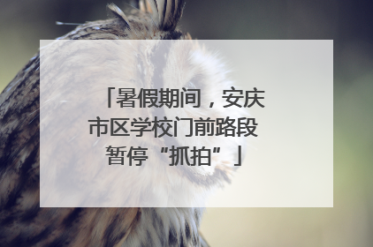 暑假期间，安庆市区学校门前路段暂停“抓拍”