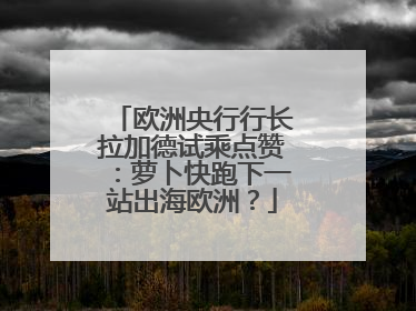 欧洲央行行长拉加德试乘点赞：萝卜快跑下一站出海欧洲？