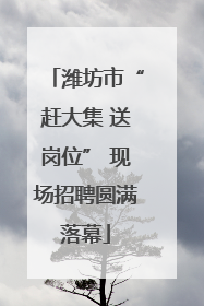 潍坊市“赶大集 送岗位” 现场招聘圆满落幕