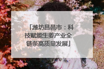 潍坊昌邑市：科技赋能生姜产业全链条高质量发展