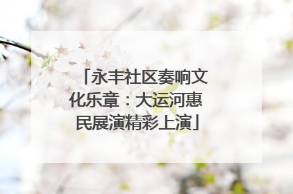 永丰社区奏响文化乐章：大运河惠民展演精彩上演