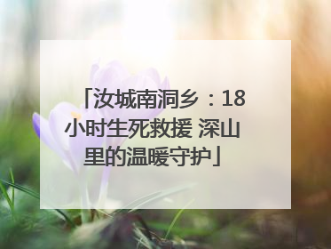 汝城南洞乡：18小时生死救援 深山里的温暖守护