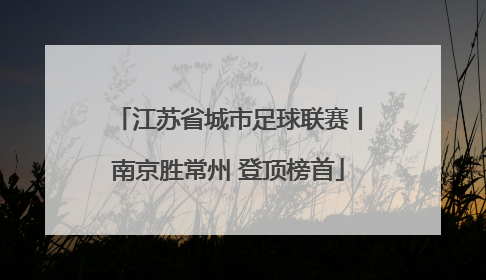 江苏省城市足球联赛丨南京胜常州 登顶榜首