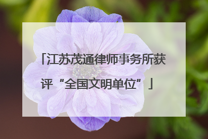 江苏茂通律师事务所获评“全国文明单位”