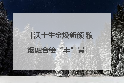 沃土生金焕新颜 粮烟融合绘“丰”景