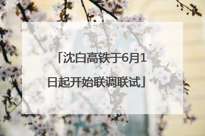 沈白高铁于6月1日起开始联调联试