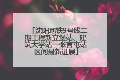 沈阳地铁9号线二期工程新立堡站、建筑大学站—张官屯站区间最新进展
