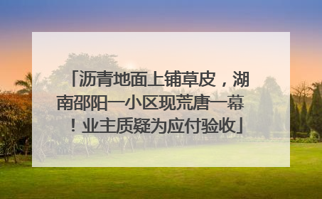 沥青地面上铺草皮，湖南邵阳一小区现荒唐一幕！业主质疑为应付验收