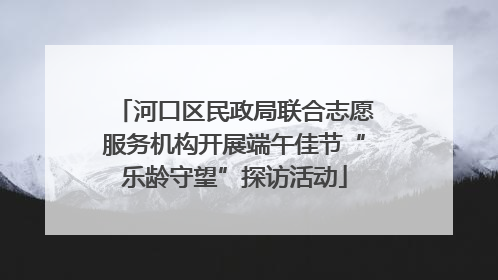 河口区民政局联合志愿服务机构开展端午佳节“乐龄守望”探访活动