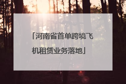 河南省首单跨境飞机租赁业务落地