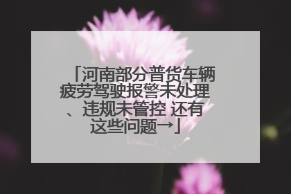 河南部分普货车辆疲劳驾驶报警未处理、违规未管控 还有这些问题→