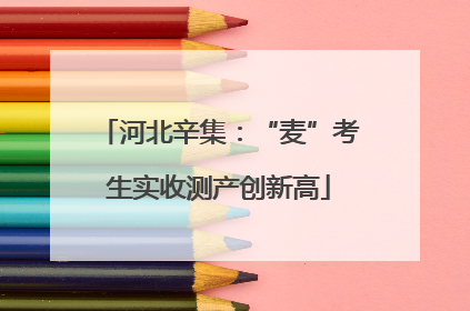 河北辛集：“麦”考生实收测产创新高