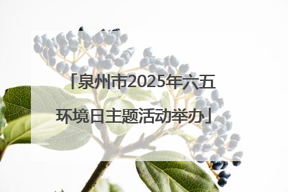 泉州市2025年六五环境日主题活动举办