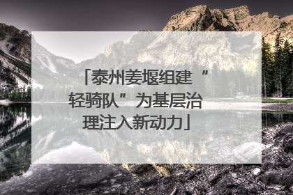泰州姜堰组建“轻骑队”为基层治理注入新动力