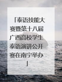 泰语技能大赛暨第十八届广西高校学生泰语演讲公开赛在南宁举办