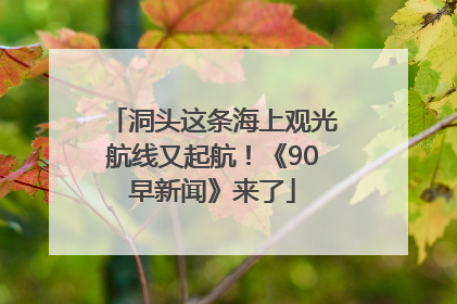 洞头这条海上观光航线又起航！《90早新闻》来了