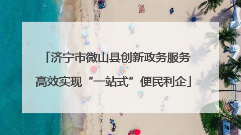 济宁市微山县创新政务服务 高效实现“一站式”便民利企
