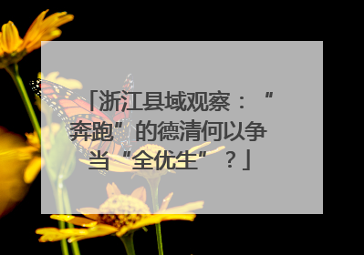 浙江县域观察：“奔跑”的德清何以争当“全优生”？