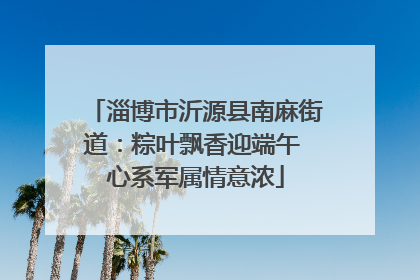 淄博市沂源县南麻街道：粽叶飘香迎端午 心系军属情意浓