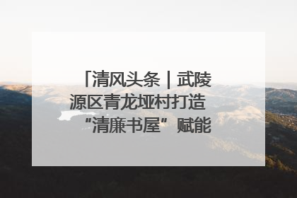 清风头条｜武陵源区青龙垭村打造“清廉书屋”赋能乡村振兴新风尚