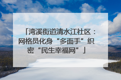 湾溪街道清水江社区：网格员化身“多面手”织密“民生幸福网”