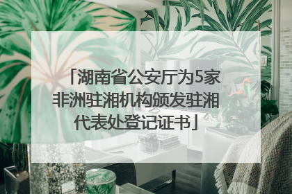 湖南省公安厅为5家非洲驻湘机构颁发驻湘代表处登记证书