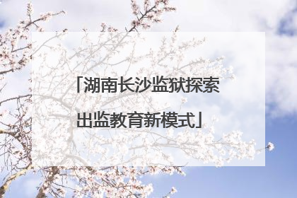 湖南长沙监狱探索出监教育新模式