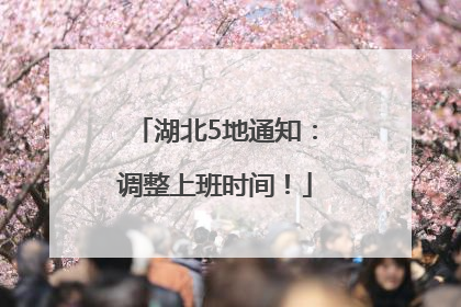 湖北5地通知：调整上班时间！