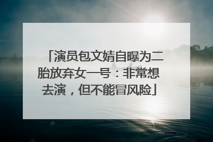 演员包文婧自曝为二胎放弃女一号：非常想去演，但不能冒风险