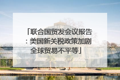 联合国贸发会议报告：美国新关税政策加剧全球贸易不平等