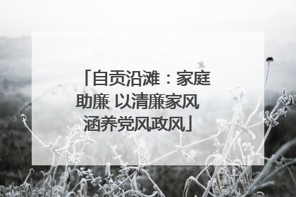 自贡沿滩：家庭助廉 以清廉家风涵养党风政风