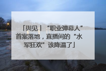 舆见丨“职业弹幕人”首案落地，直播间的“水军狂欢”该降温了