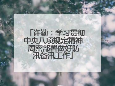 许勤：学习贯彻中央八项规定精神 周密部署做好防汛备汛工作