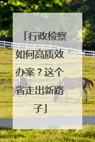 行政检察如何高质效办案？这个省走出新路子