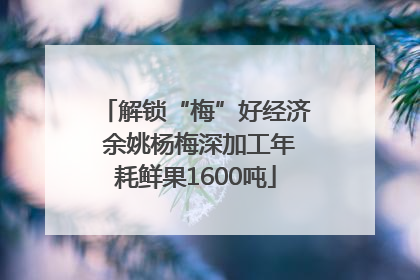 解锁“梅”好经济 余姚杨梅深加工年耗鲜果1600吨
