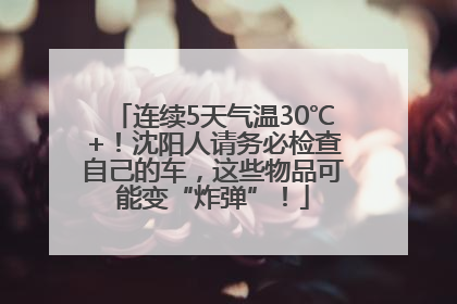 连续5天气温30℃+！沈阳人请务必检查自己的车，这些物品可能变“炸弹”！
