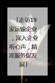 走访19家运输企业，深入企业听心声，精准服务促发展