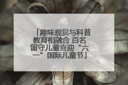 趣味观赏与科普教育相融合 百名留守儿童喜迎“六一”国际儿童节