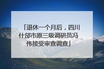 退休一个月后，四川什邡市原三级调研员冯伟接受审查调查