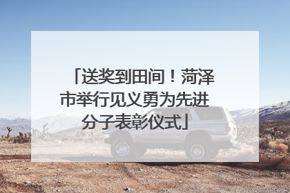 送奖到田间！菏泽市举行见义勇为先进分子表彰仪式