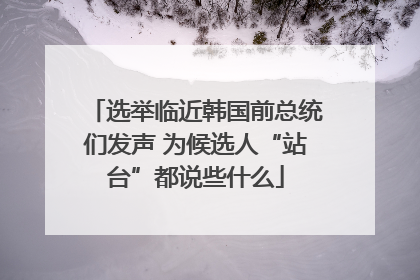 选举临近韩国前总统们发声 为候选人“站台”都说些什么