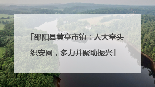 邵阳县黄亭市镇：人大牵头织安网，多力并聚助振兴