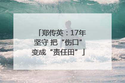 郑传英：17年坚守 把“伤口”变成“责任田”