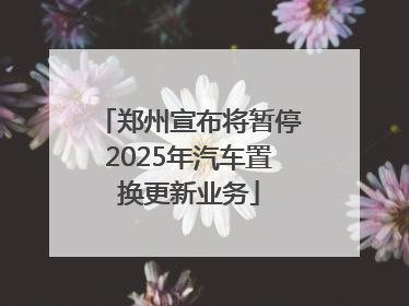 郑州宣布将暂停2025年汽车置换更新业务