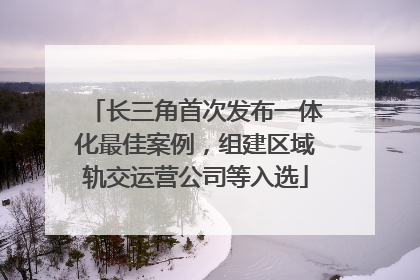 长三角首次发布一体化最佳案例，组建区域轨交运营公司等入选