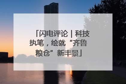 闪电评论｜科技执笔，绘就“齐鲁粮仓”新丰景