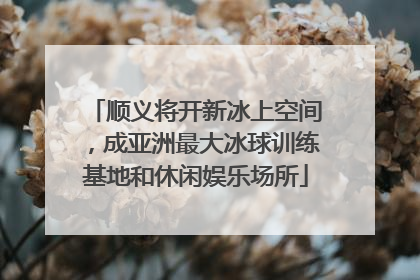 顺义将开新冰上空间，成亚洲最大冰球训练基地和休闲娱乐场所