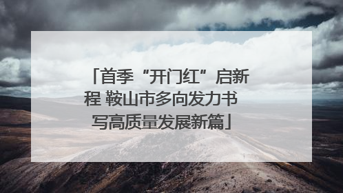 首季“开门红”启新程 鞍山市多向发力书写高质量发展新篇