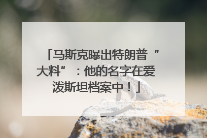 马斯克曝出特朗普“大料”：他的名字在爱泼斯坦档案中！